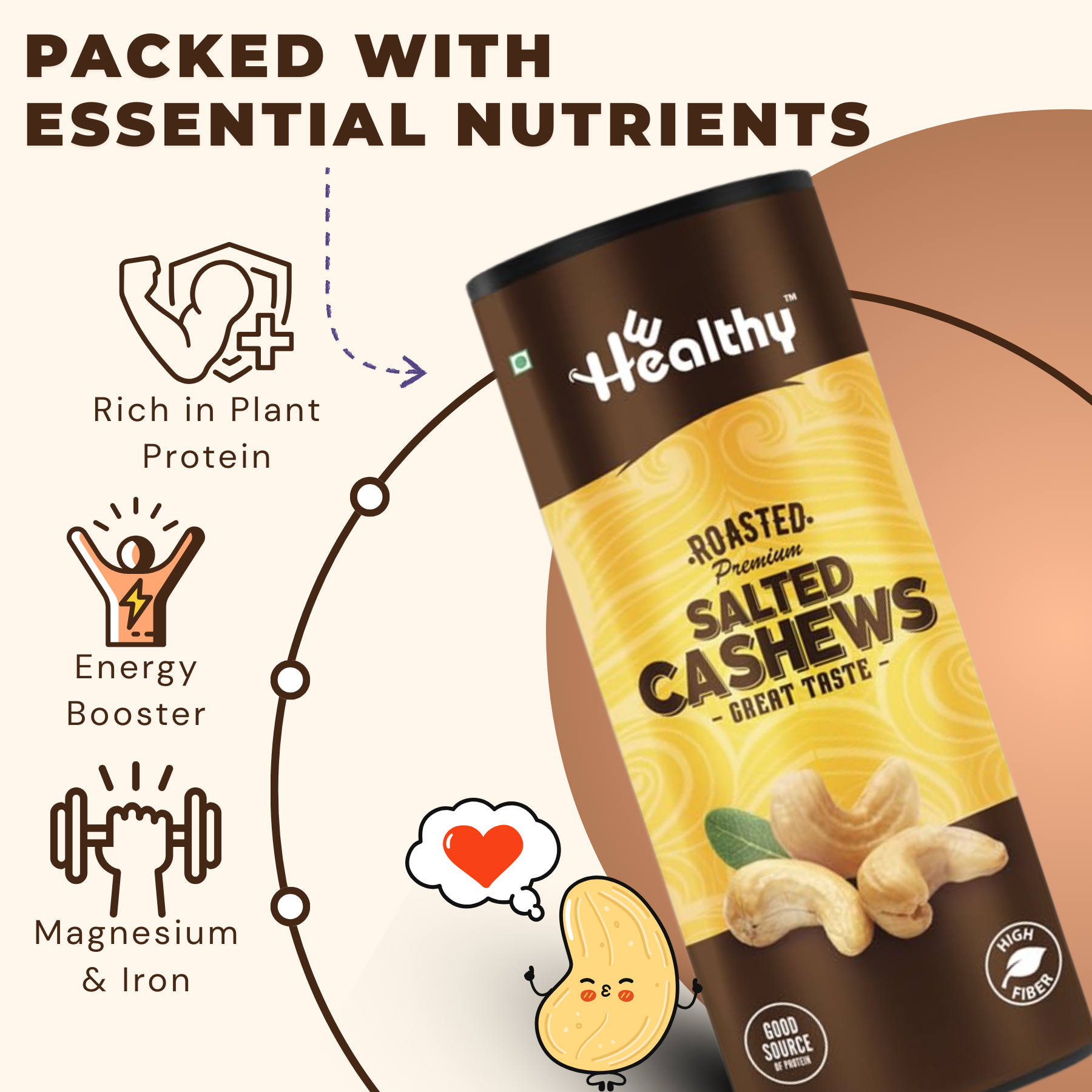 Hwealthy Roasted & Salted Cashew -150g - Image 3