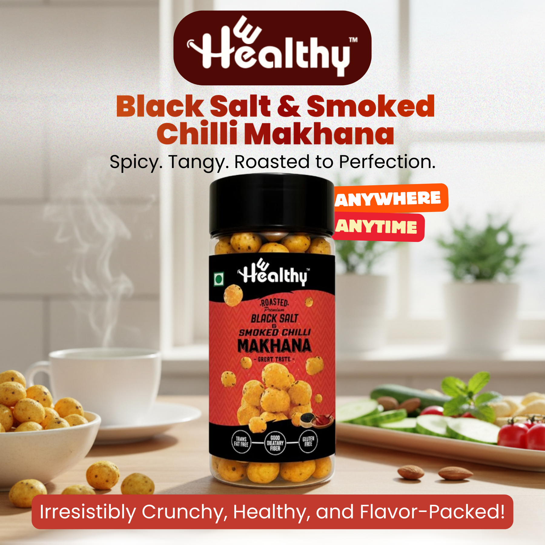 Hwealthy Black Salt & Smoked Chilli Makhana -35g