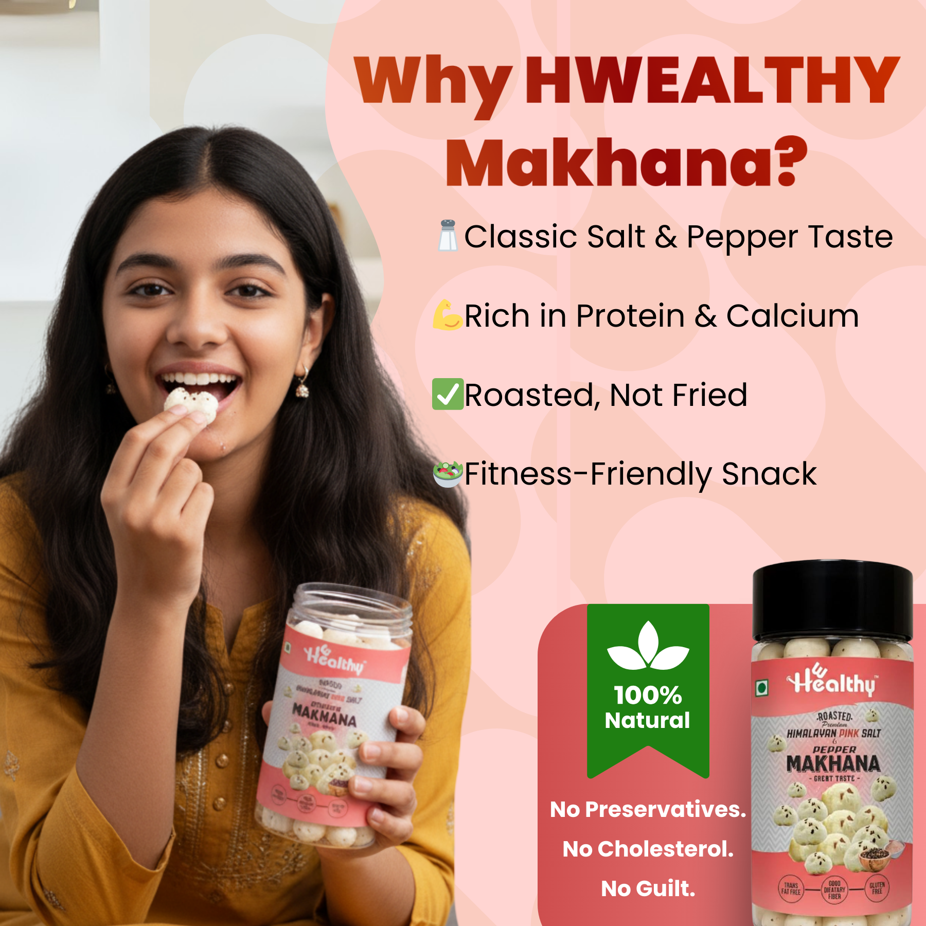 Hwealthy Himalayan Salt and Pepper Makhana - 35g - Image 4
